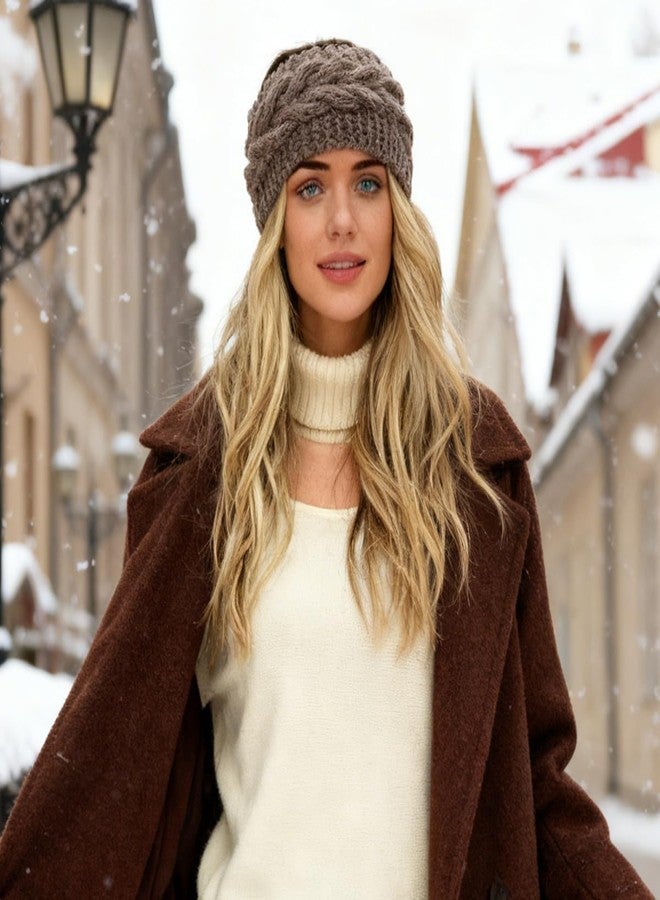 VEEJION 4 Pieces Women Knitted Headbands Winter Warm Twisted Headband with Buttons for Face Mask Cover Cold Weather Head Wrap Hair Bands for Ear Warmer - Image 5
